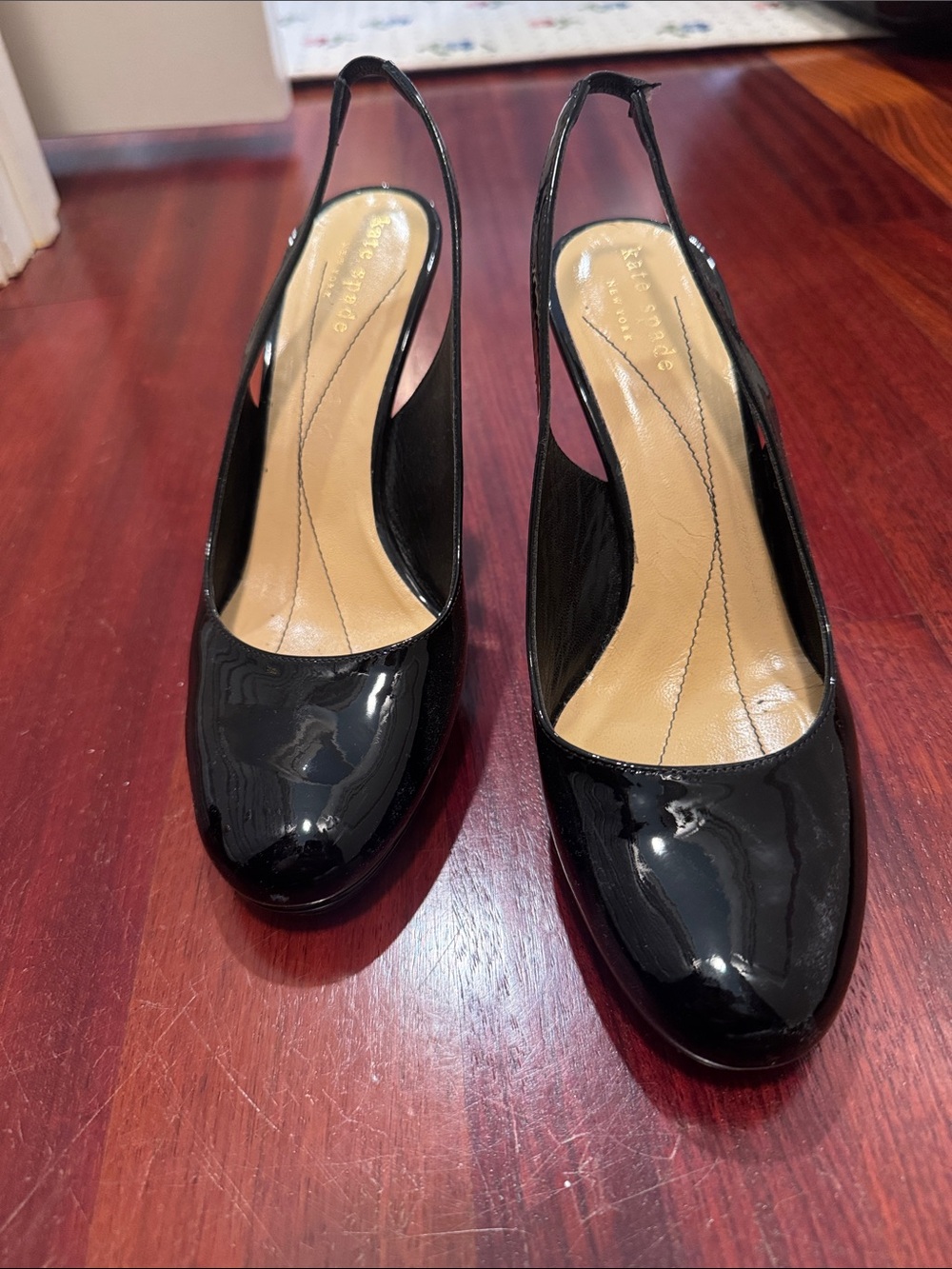 kate spade Black Patent Slingback heels in size 6.5 B